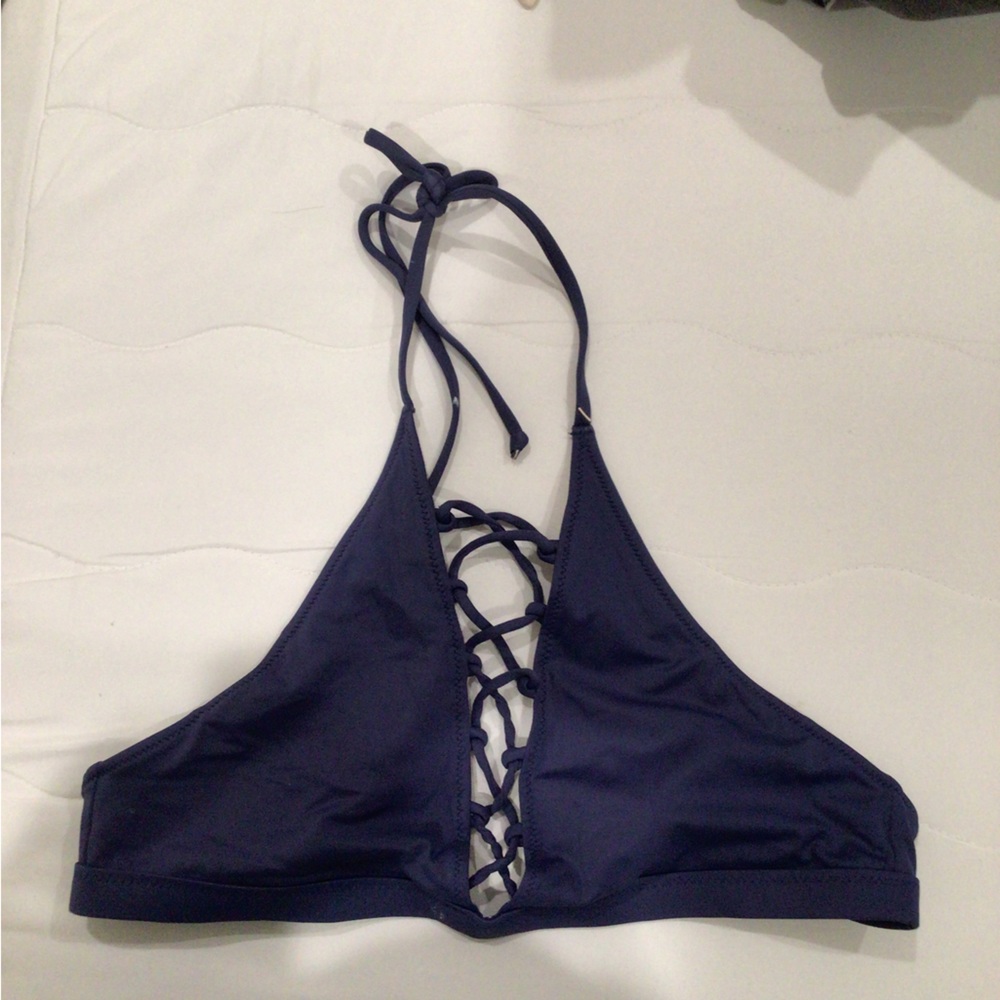PINK Navy Blue Swim Top